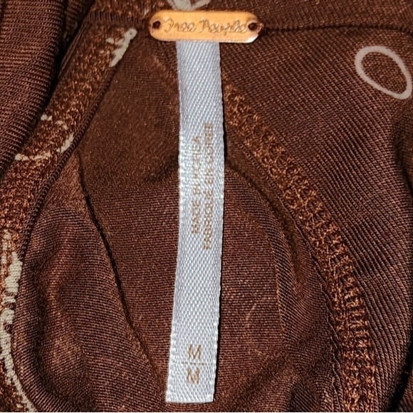 Free People NWT Soraya Rust Brown Open Back Tie Front 3/4 Sleeve Blouse Size M - Picture 7 of 9